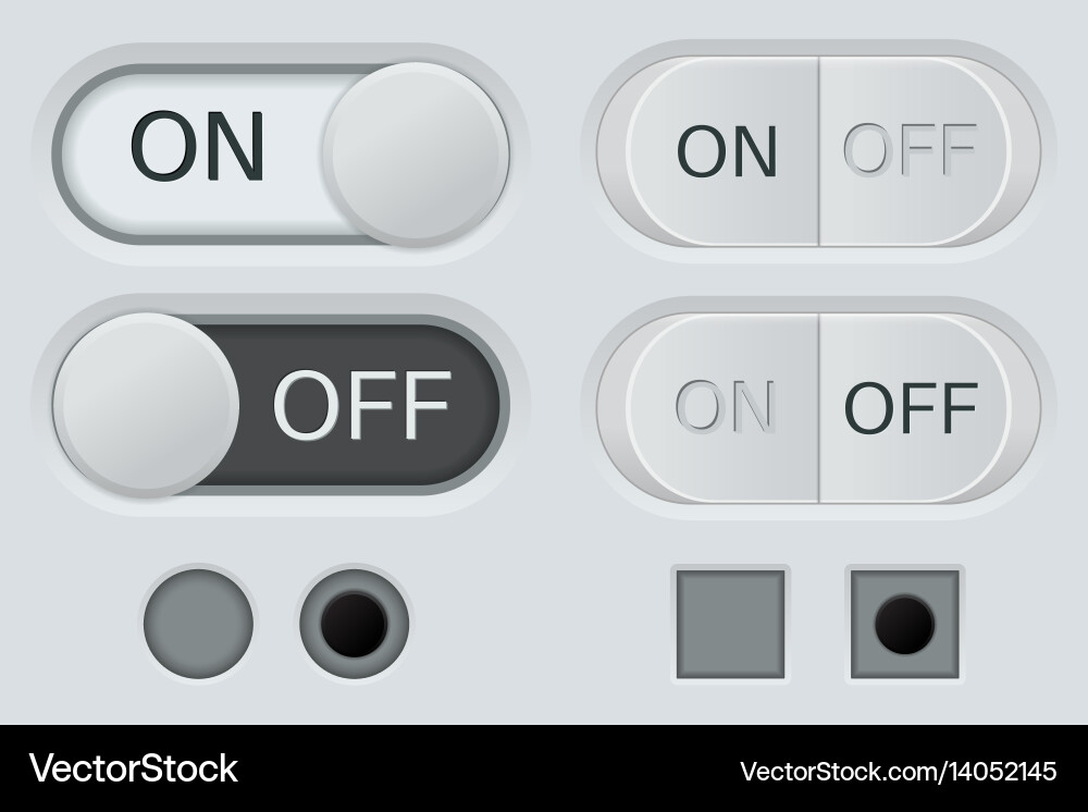 Off and On Buttons - UI Elements vector image
