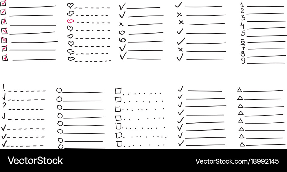Outline check to do list bullet vector image