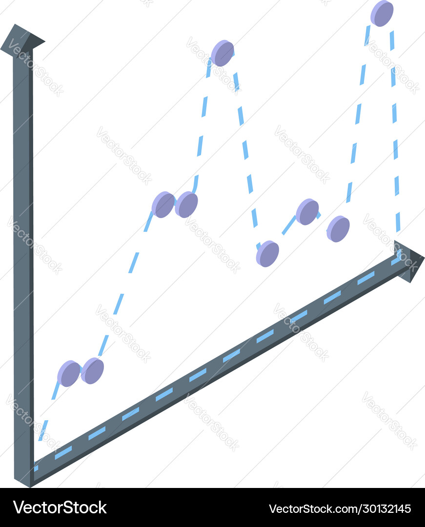 Problem regression chart icon isometric style Problem regression chart icon isometric style vector image