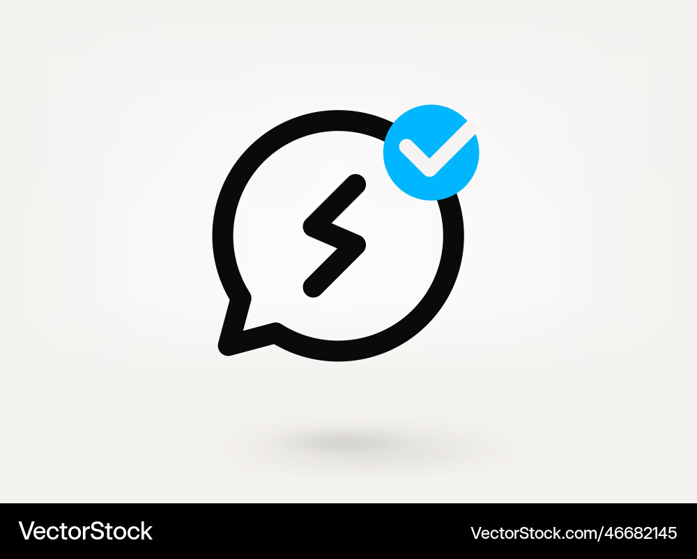 Speech cloud pictogram with approve check mark vector image