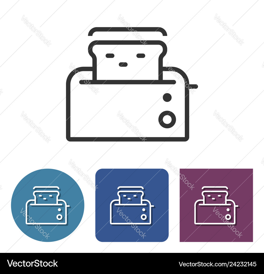 Toaster line icon in different variants Toaster line icon in different variants vector image