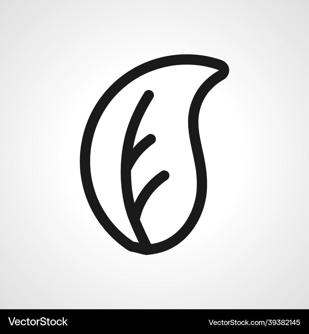 Tree leaf line icon linear outline Vector Image