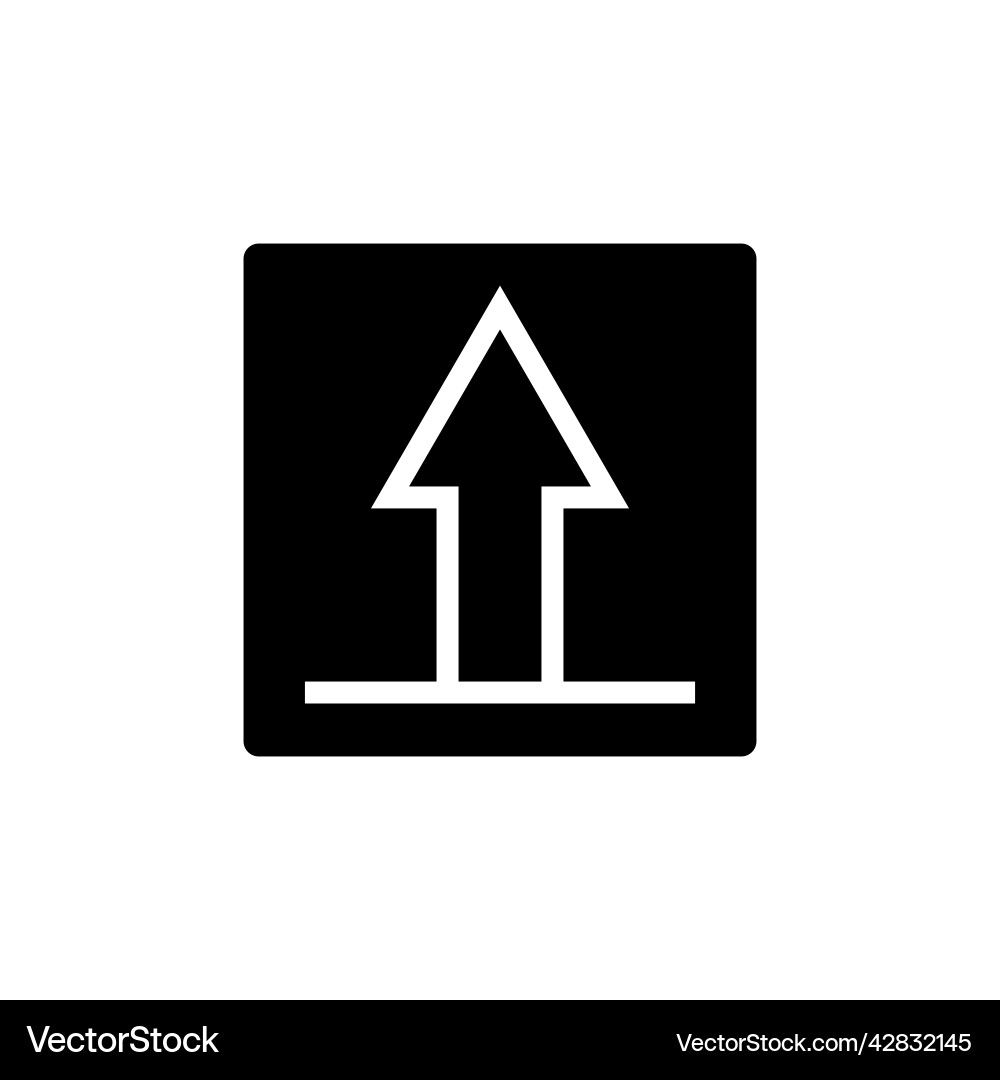Up arrow icon with rectangle suitable for upload Up arrow icon with rectangle suitable for upload vector image