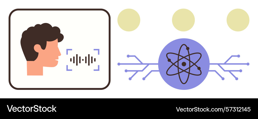 Voice recognition and artificial intelligence Voice recognition and artificial intelligence vector image