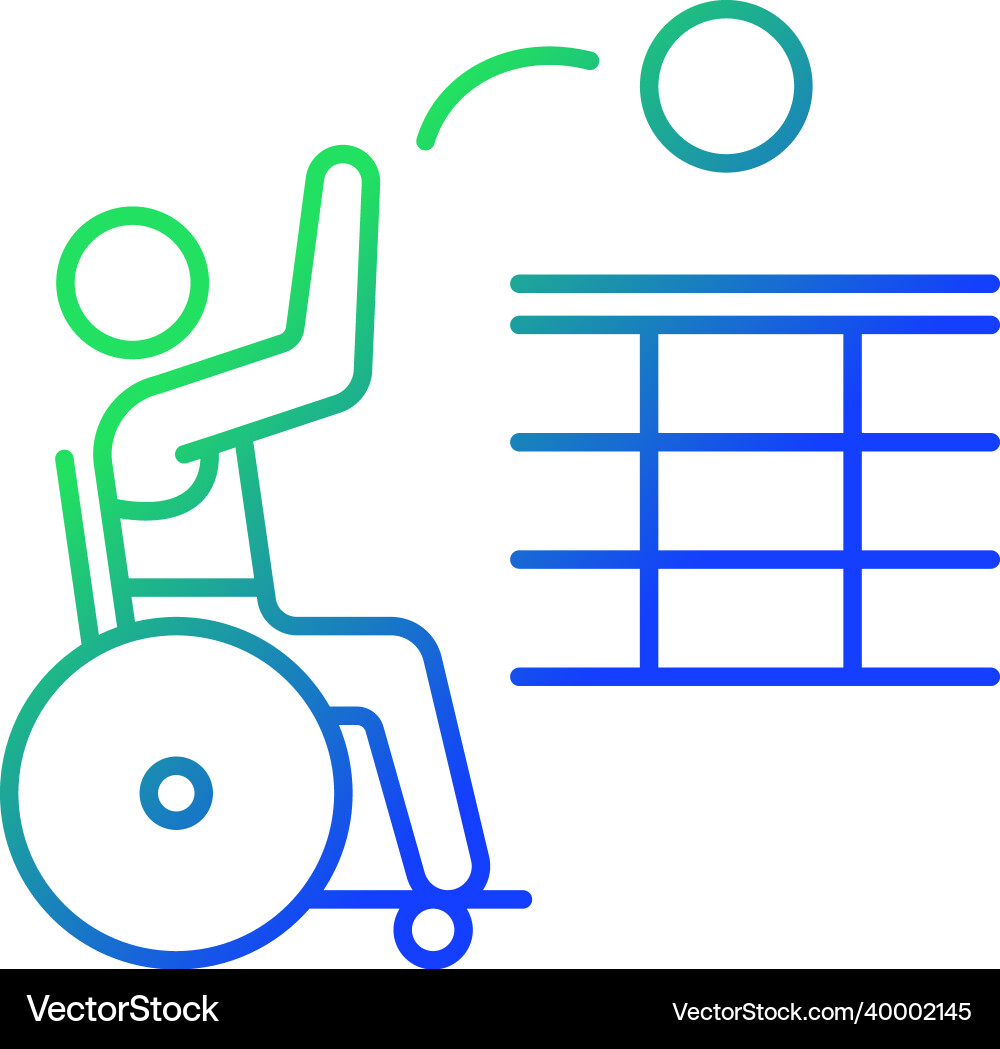 Wheelchair volleyball gradient linear icon Wheelchair volleyball gradient linear icon vector image