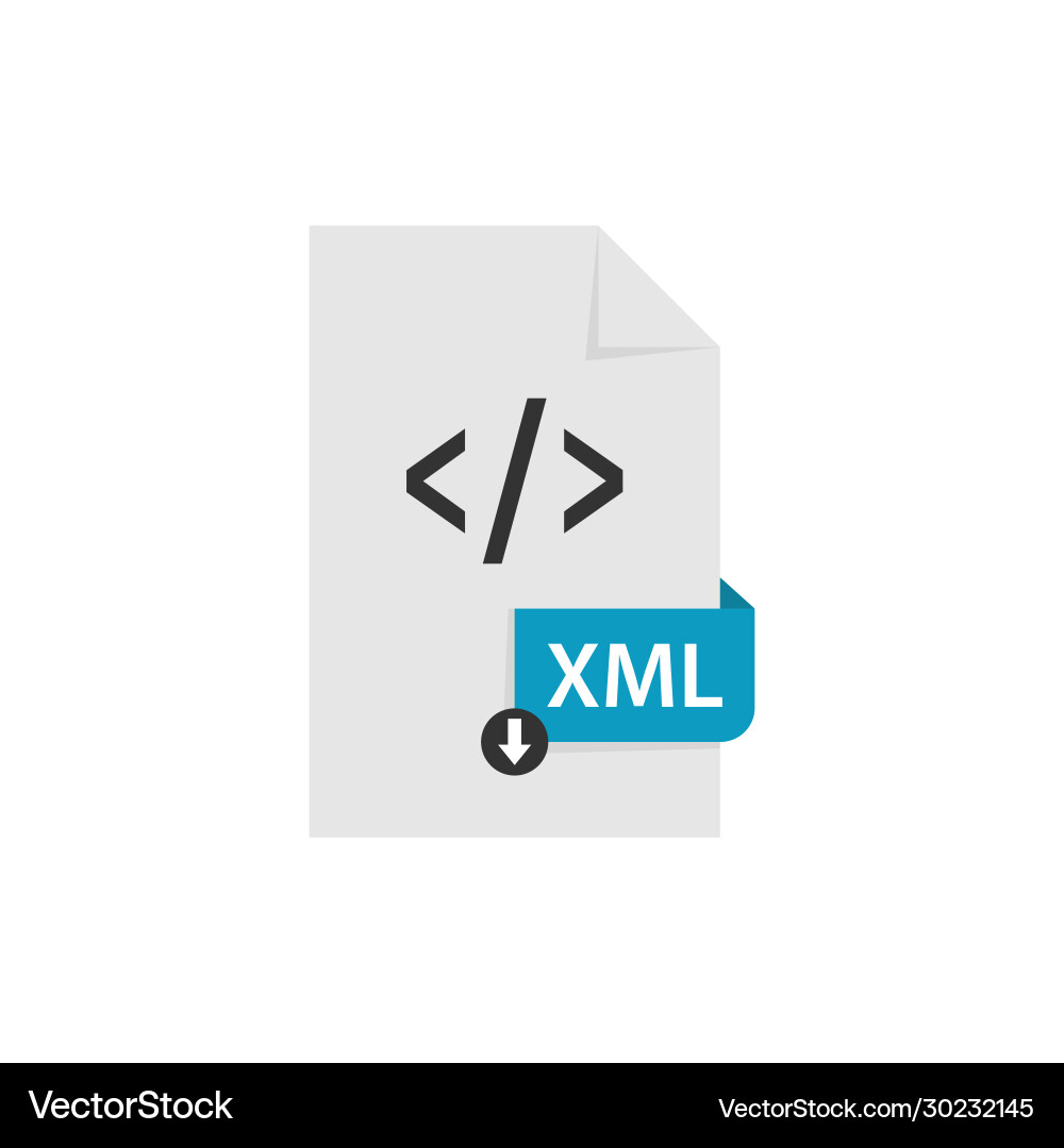Xml file document download css button icon vector image