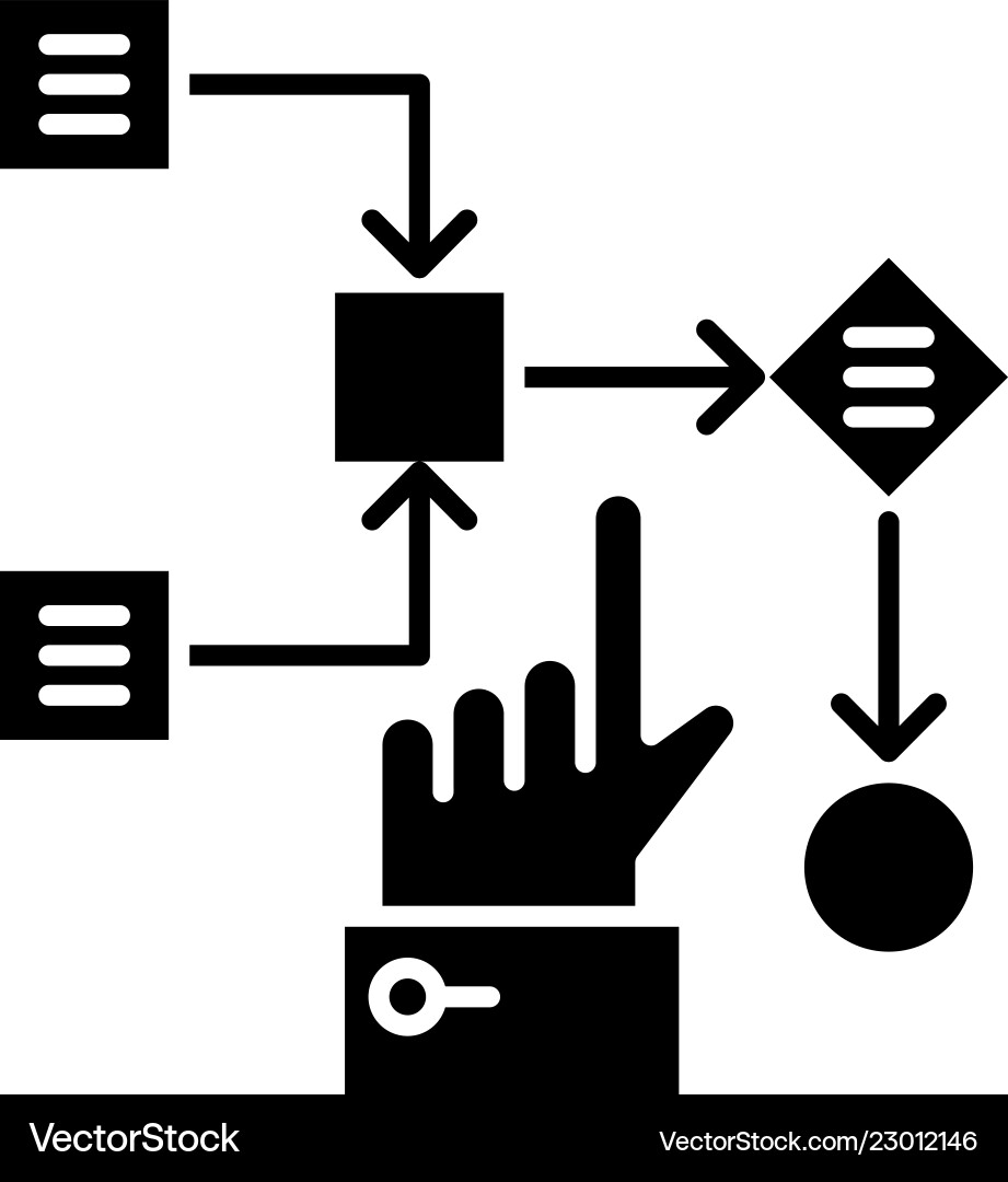 Algorithm black icon sign on isolated Vector Image
