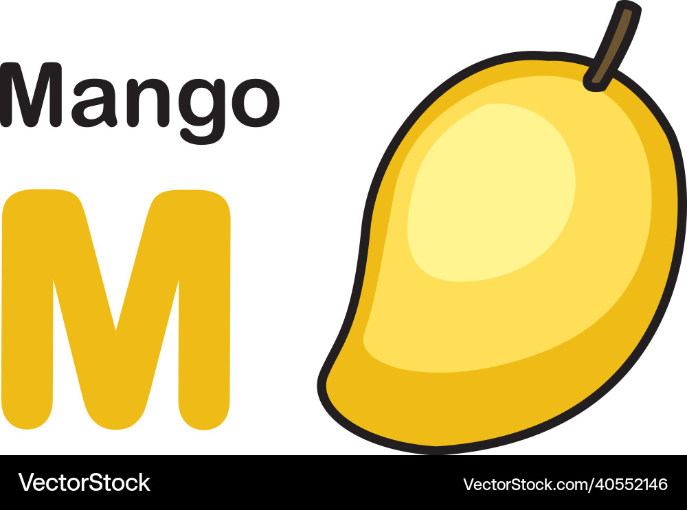 Alphabet letter m-mango Alphabet letter m-mango vector image