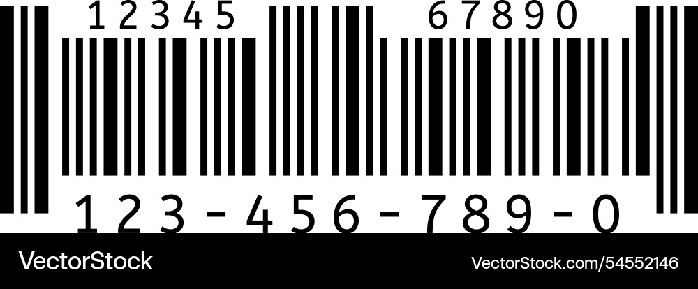 Black and white barcode displaying numbers from Black and white barcode displaying numbers from vector image