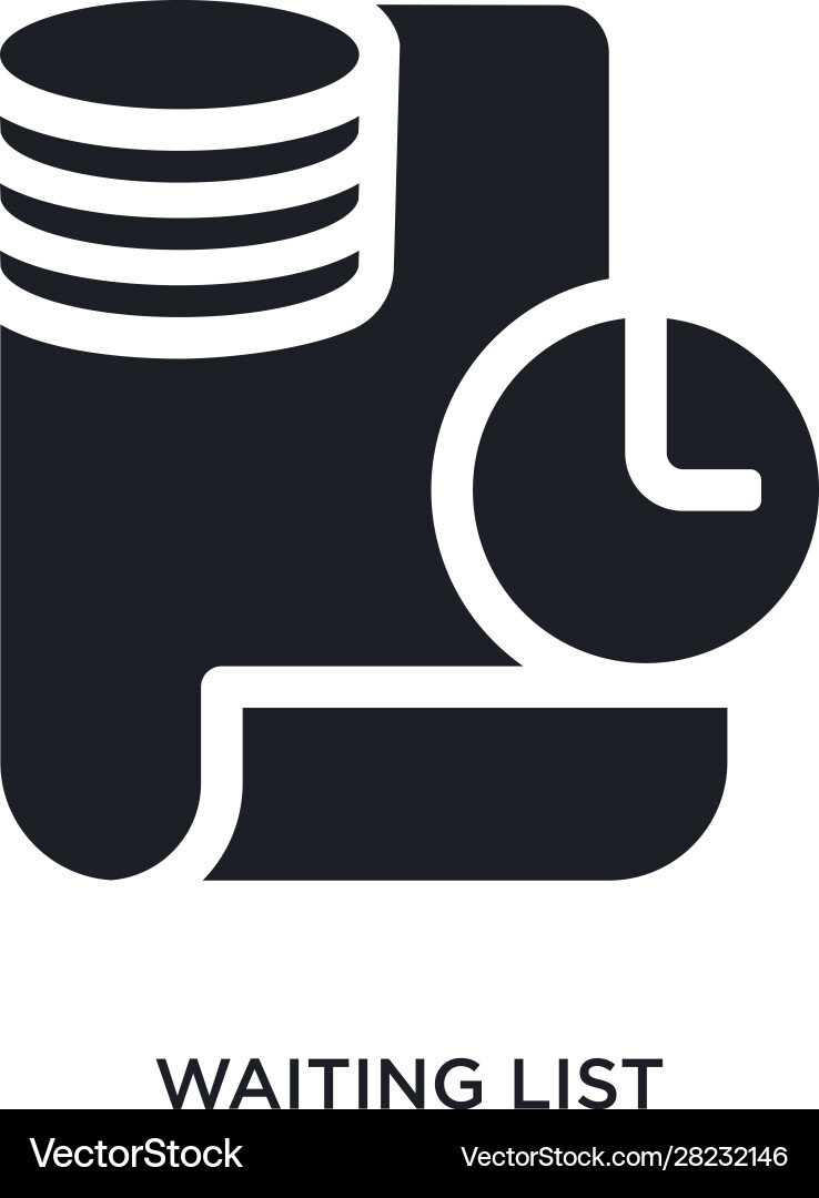 Black waiting list isolated icon simple element Vector Image