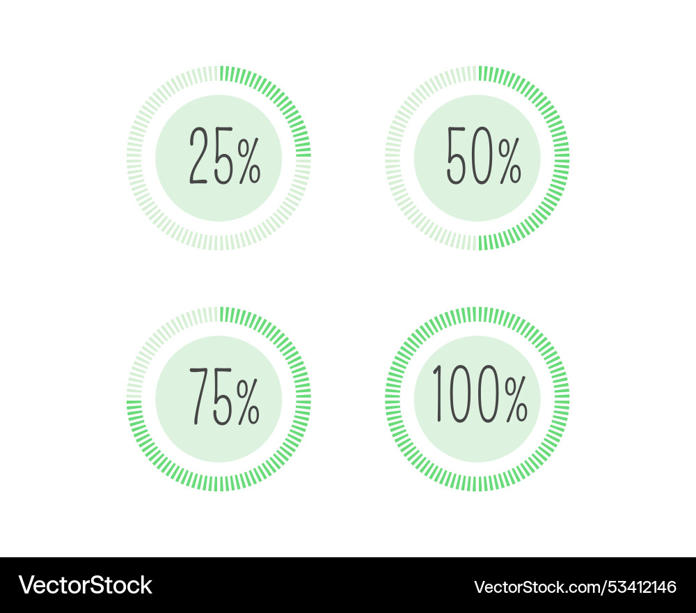 Collection loading bar status icon set of loaded Vector Image