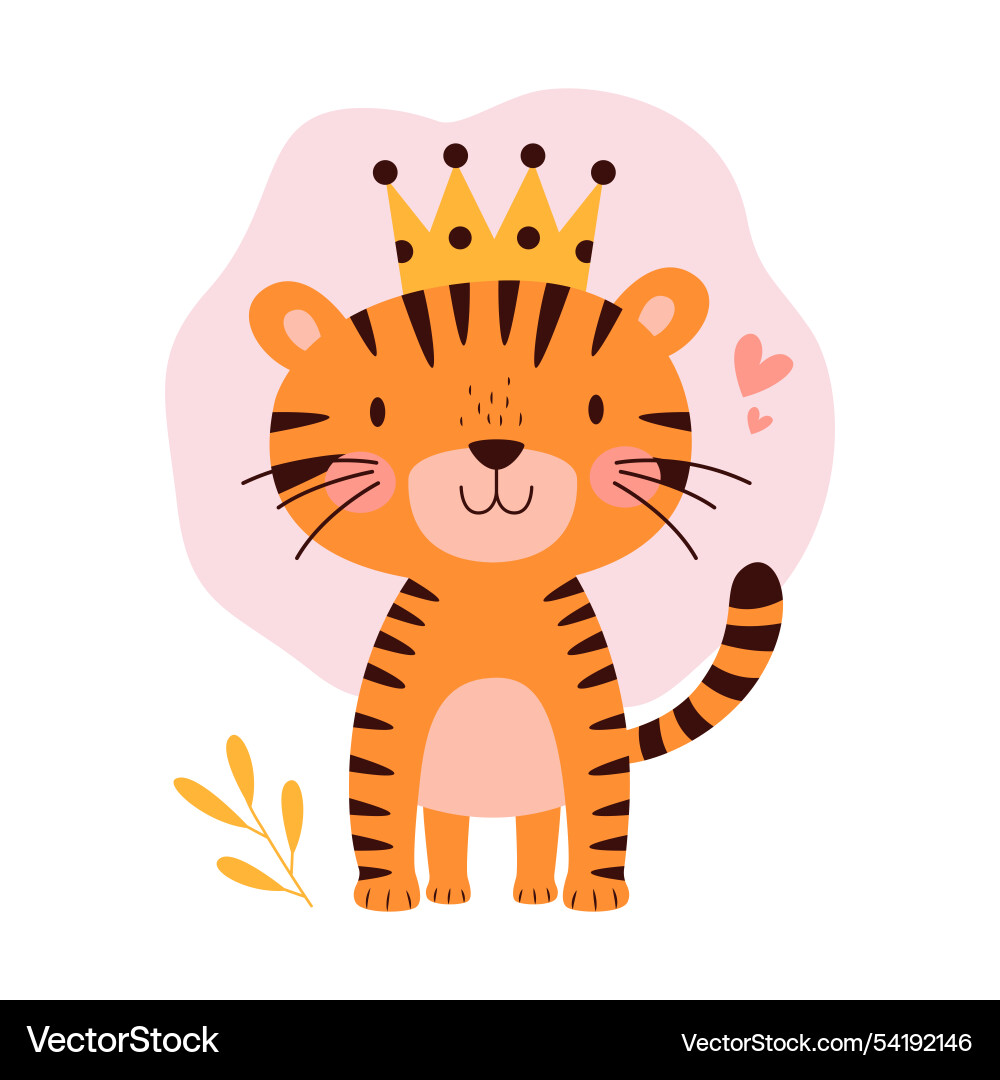 Cute adorable baby tiger animal cartoon character Cute adorable baby tiger animal cartoon character vector image