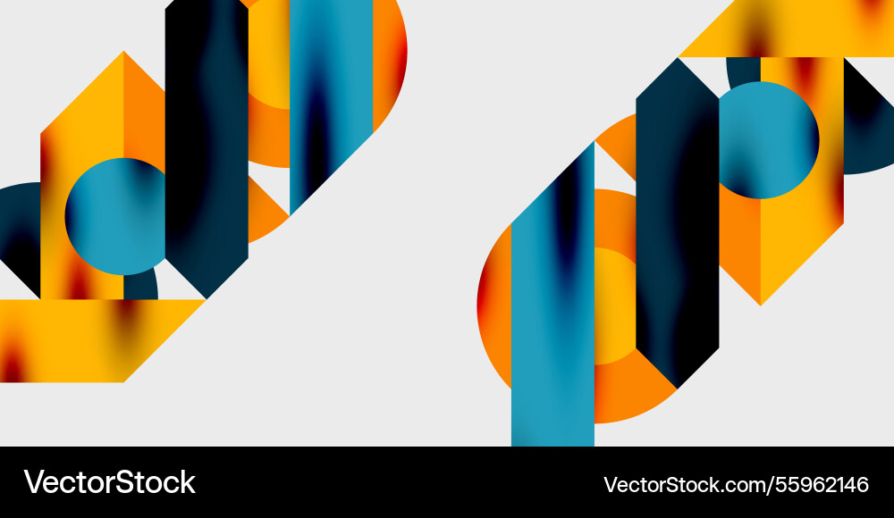 Detailed composition of circles semicircles and Vector Image
