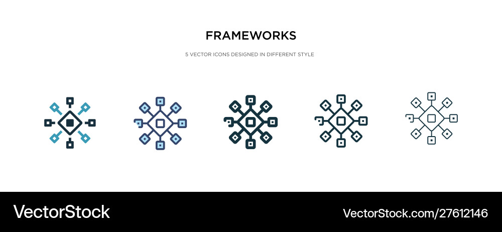 Frameworks icon in different style two colored Frameworks icon in different style two colored vector image