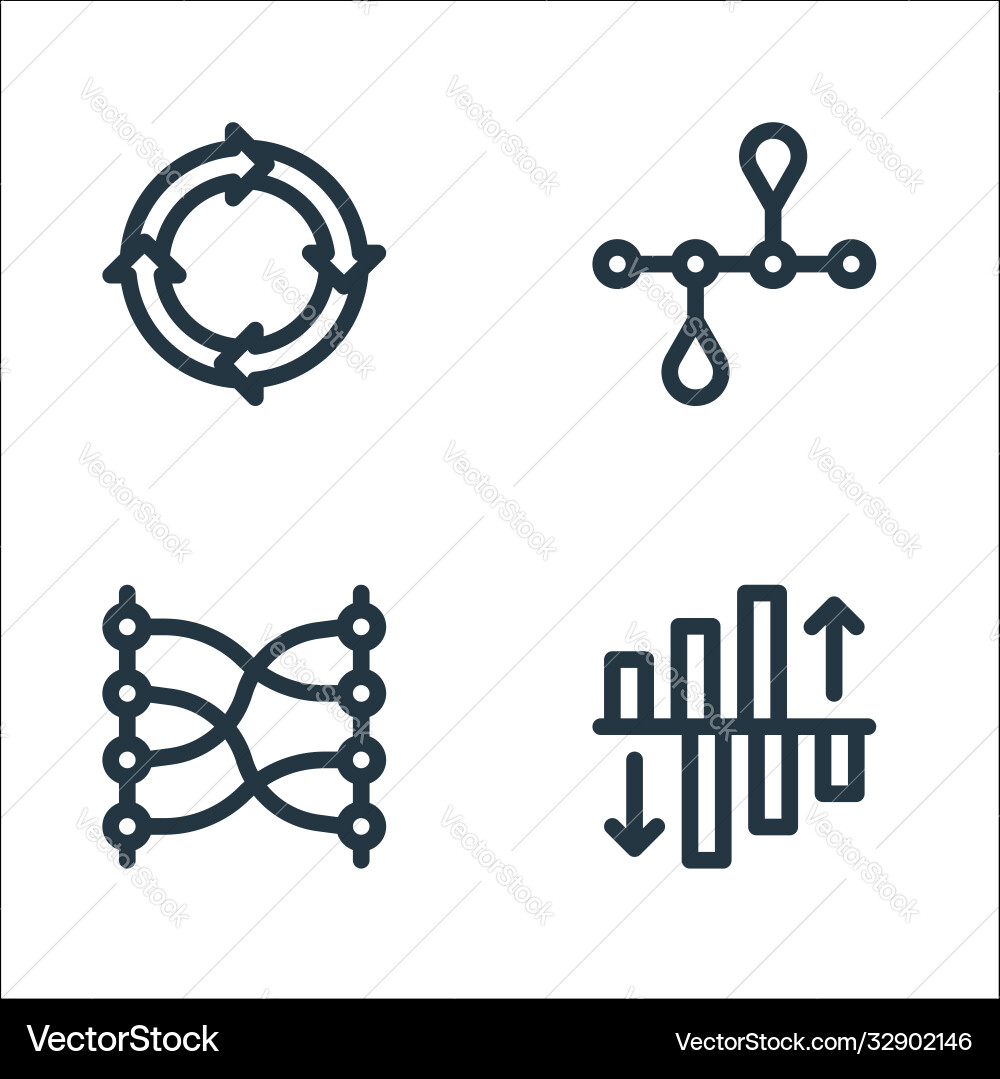 Infographic elements line icons linear set Infographic elements line icons linear set vector image