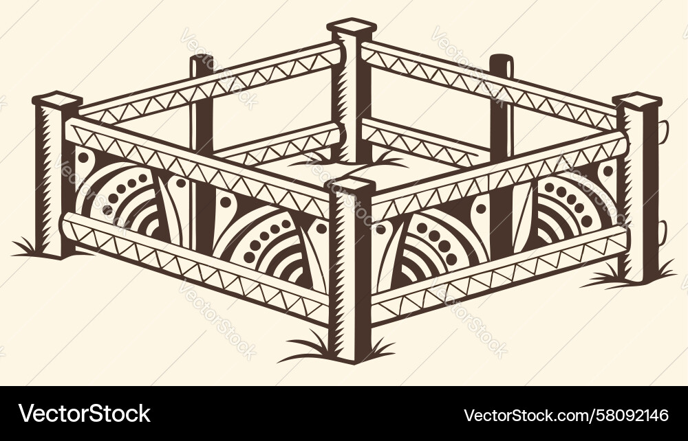Intersecting Geometric Hexagonal Frame vector image
