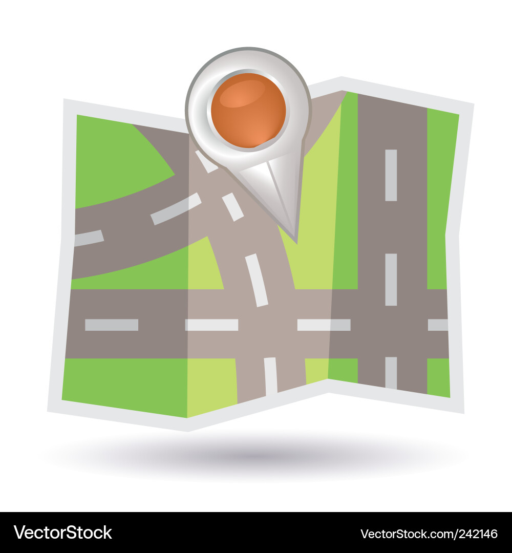 Map with Pointer Icon vector image