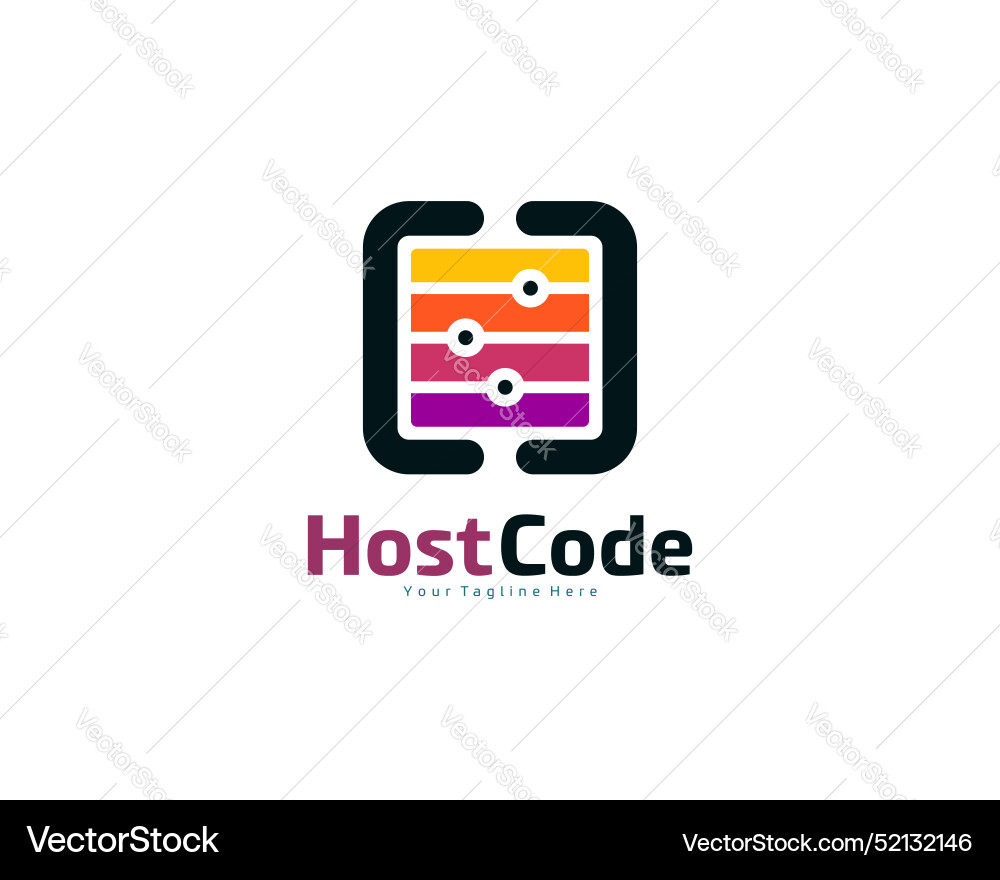 Modern host code icon logo design abstract Modern host code icon logo design abstract vector image