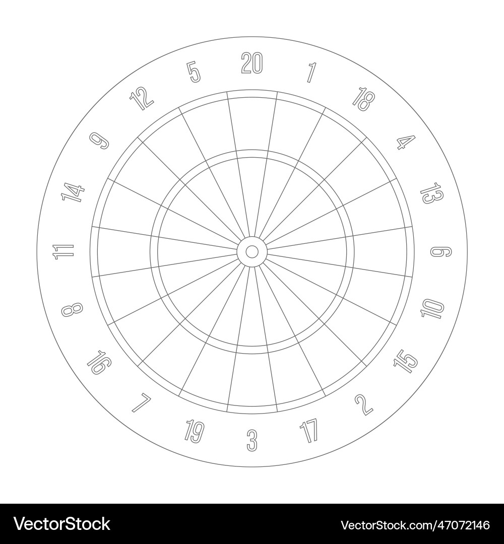 Official dartboard for dart-throwing competitive Official dartboard for dart-throwing competitive Vector Image