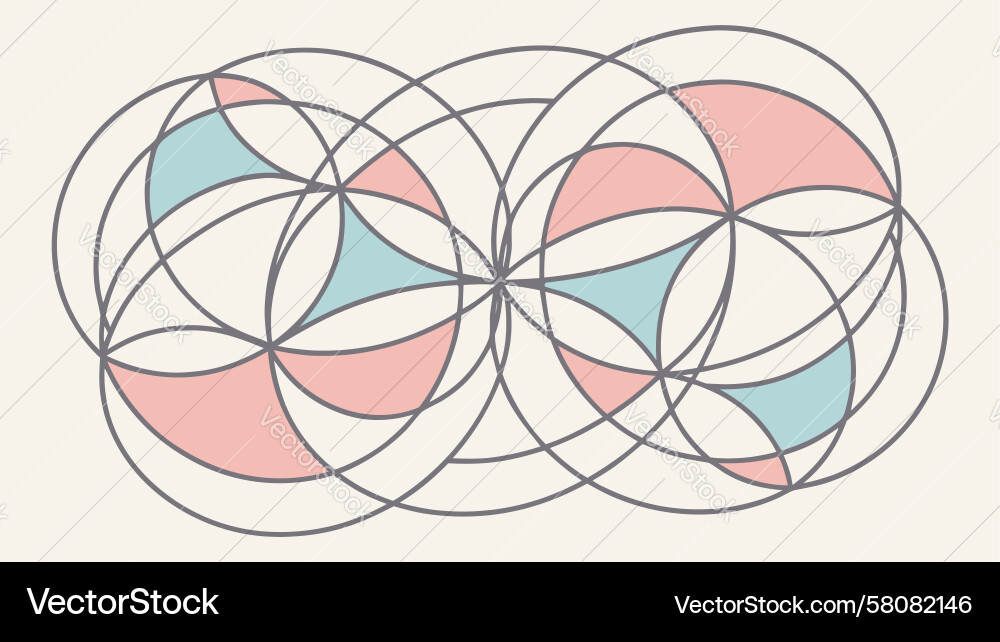 Overlapping Geometric Circles - Abstract Pattern Vector Image