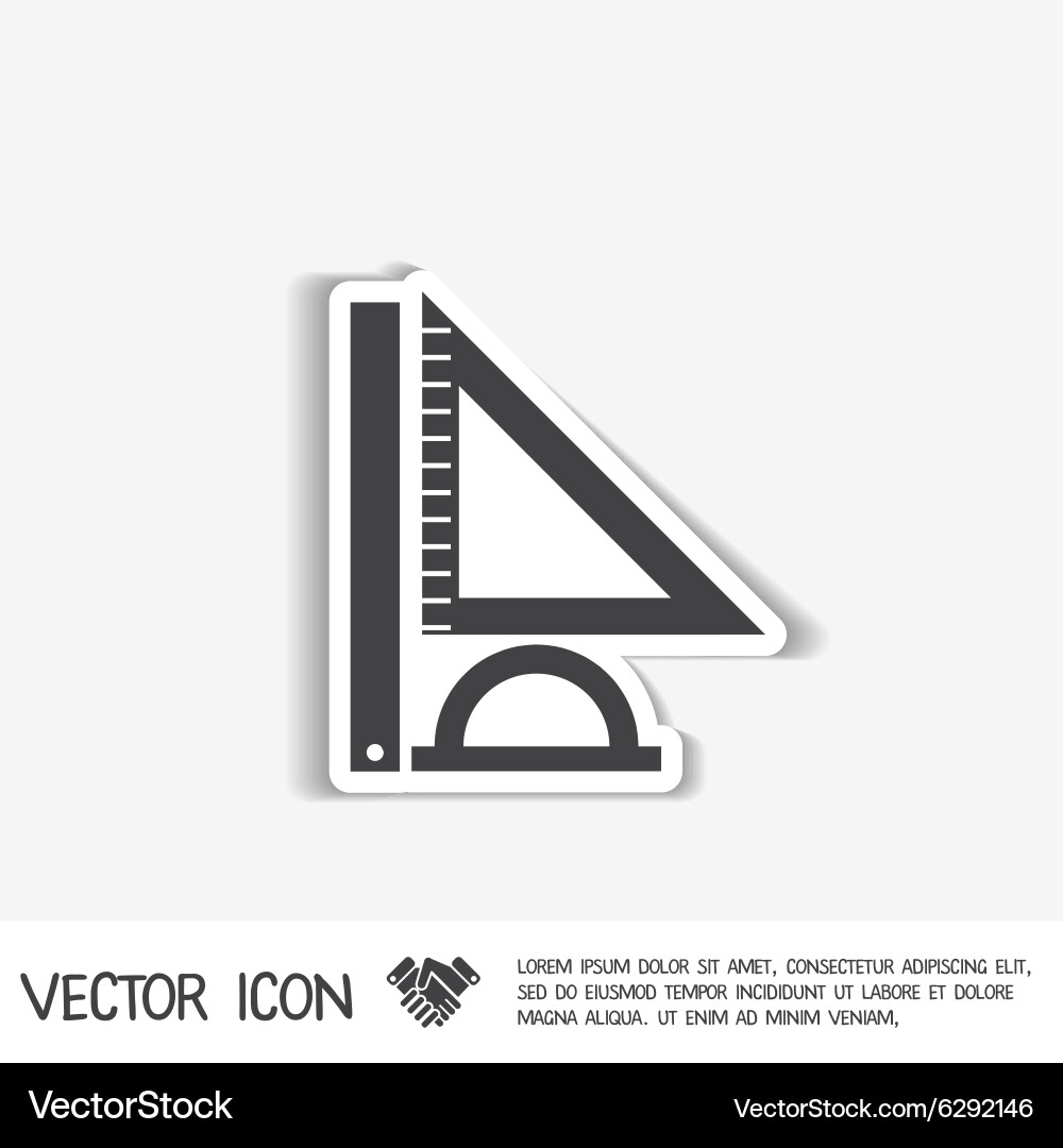 Ruler protractor triangle symbol of geometry Vector Image