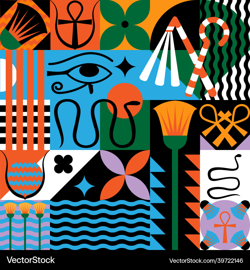 Seamless abstract pattern with geometric elements Vector Image