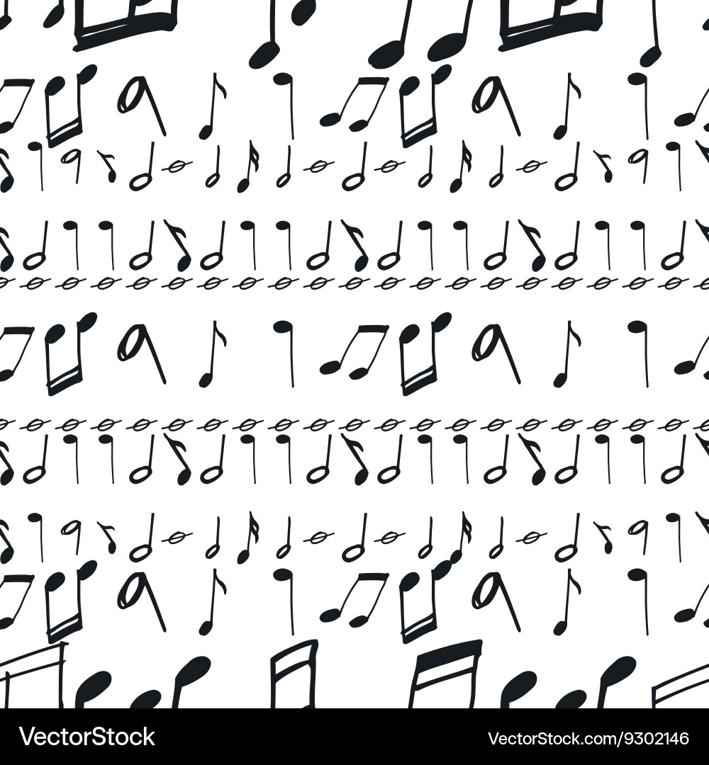 Seamless pattern with music notes vector image