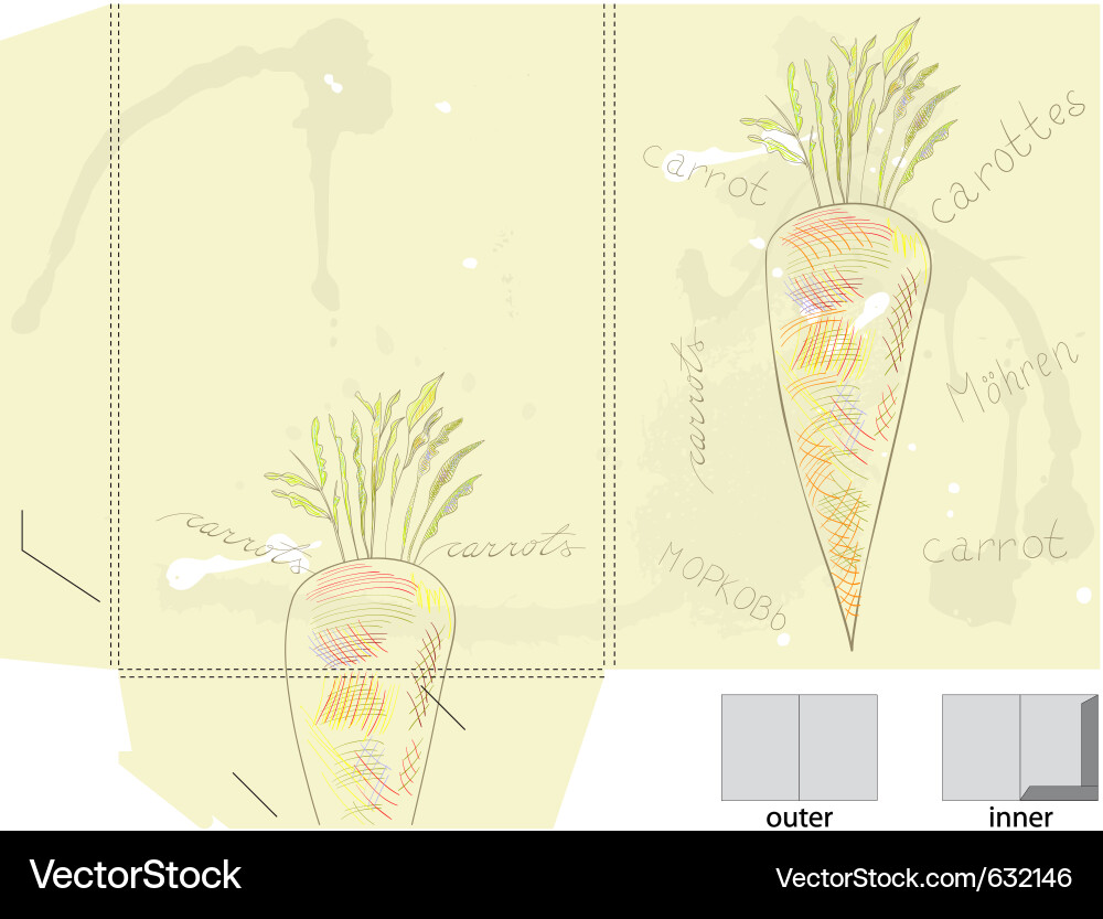 Template for folder with carrot vector image