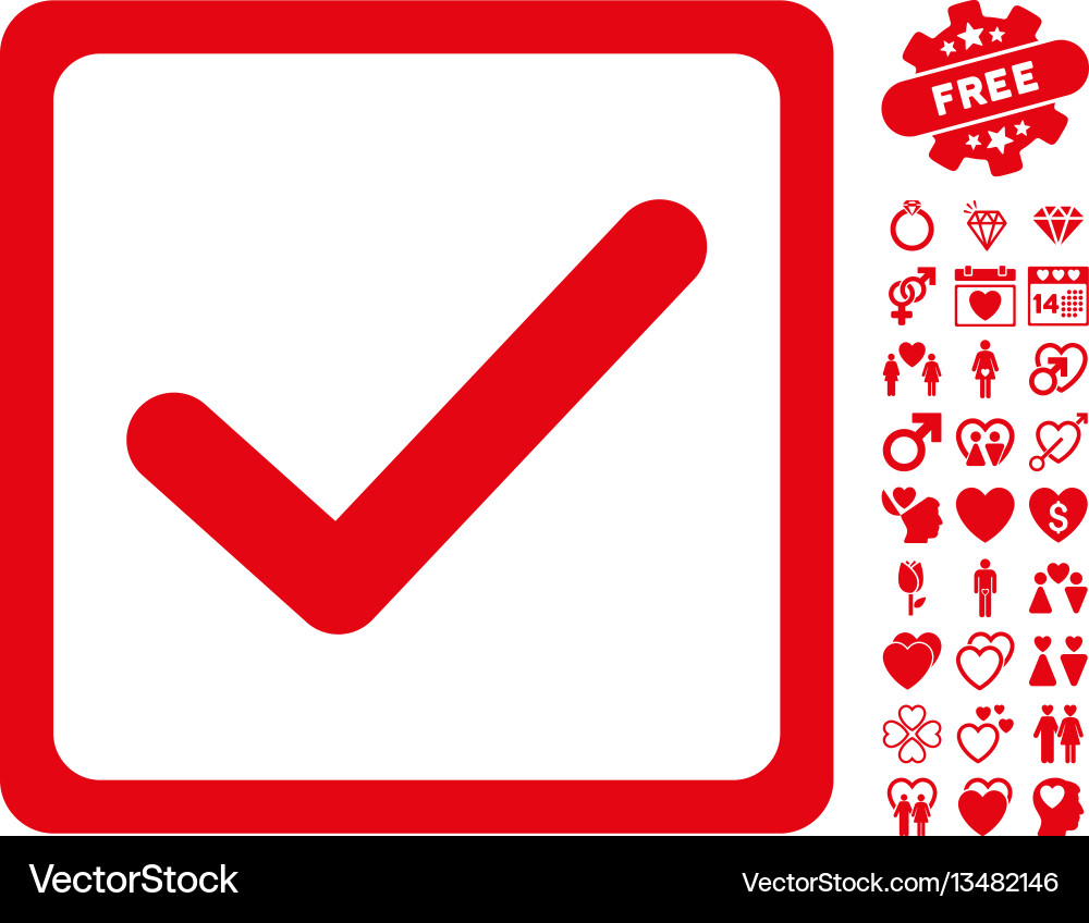 Valentine Checkbox Icon vector image