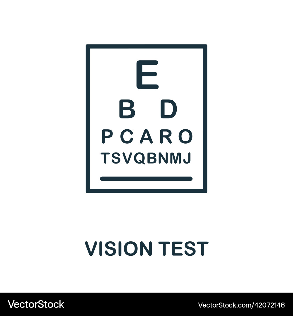 Vision test icon simple element from healthcare Vision test icon simple element from healthcare vector image