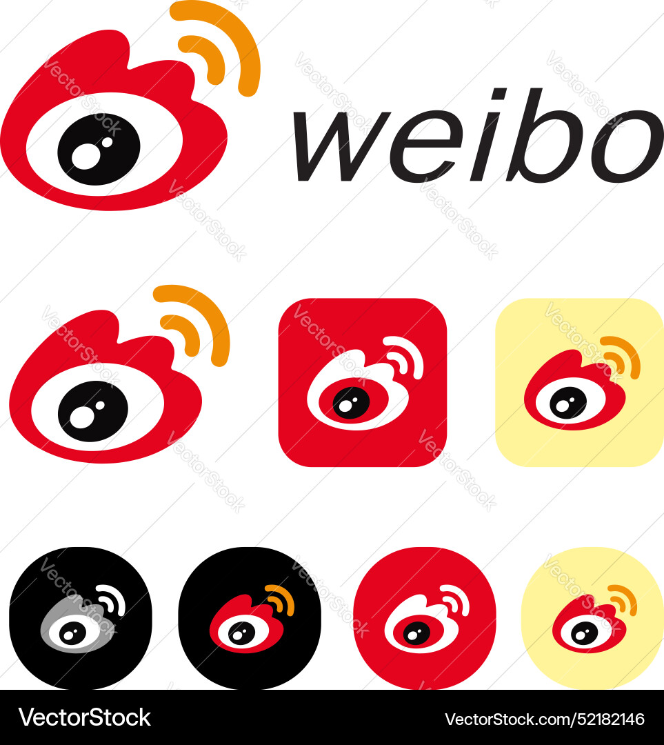 Weibo editorial icon and logo Weibo editorial icon and logo vector image