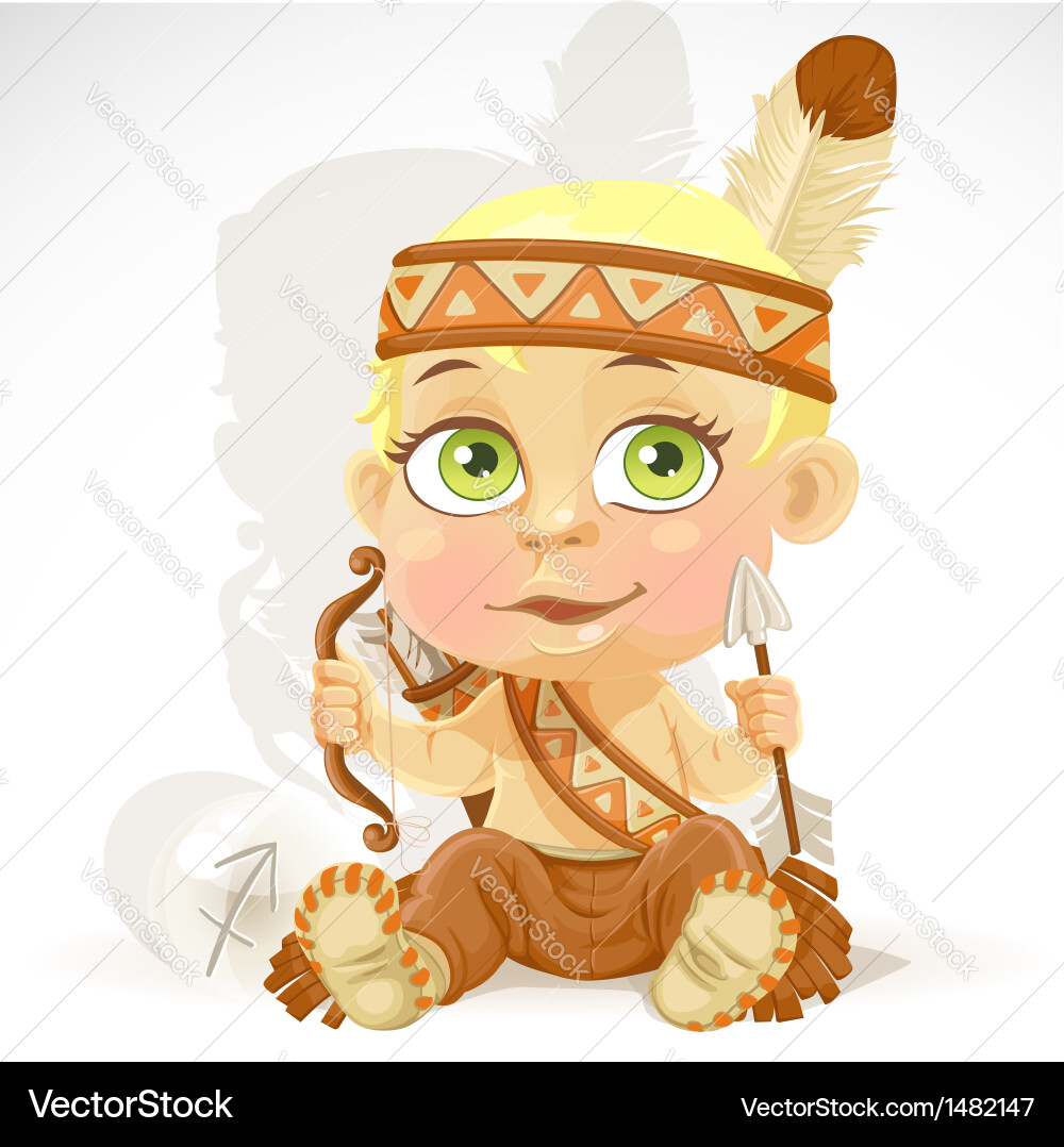 Baby Sagittarius Zodiac Arrow Vector Image