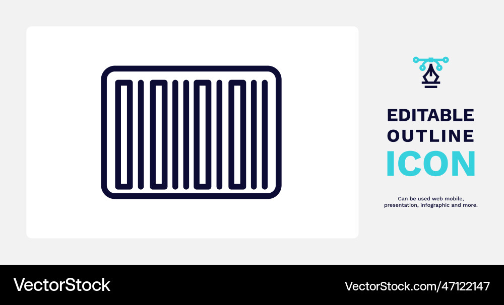 Bar code icon thin line from Bar code icon thin line from vector image