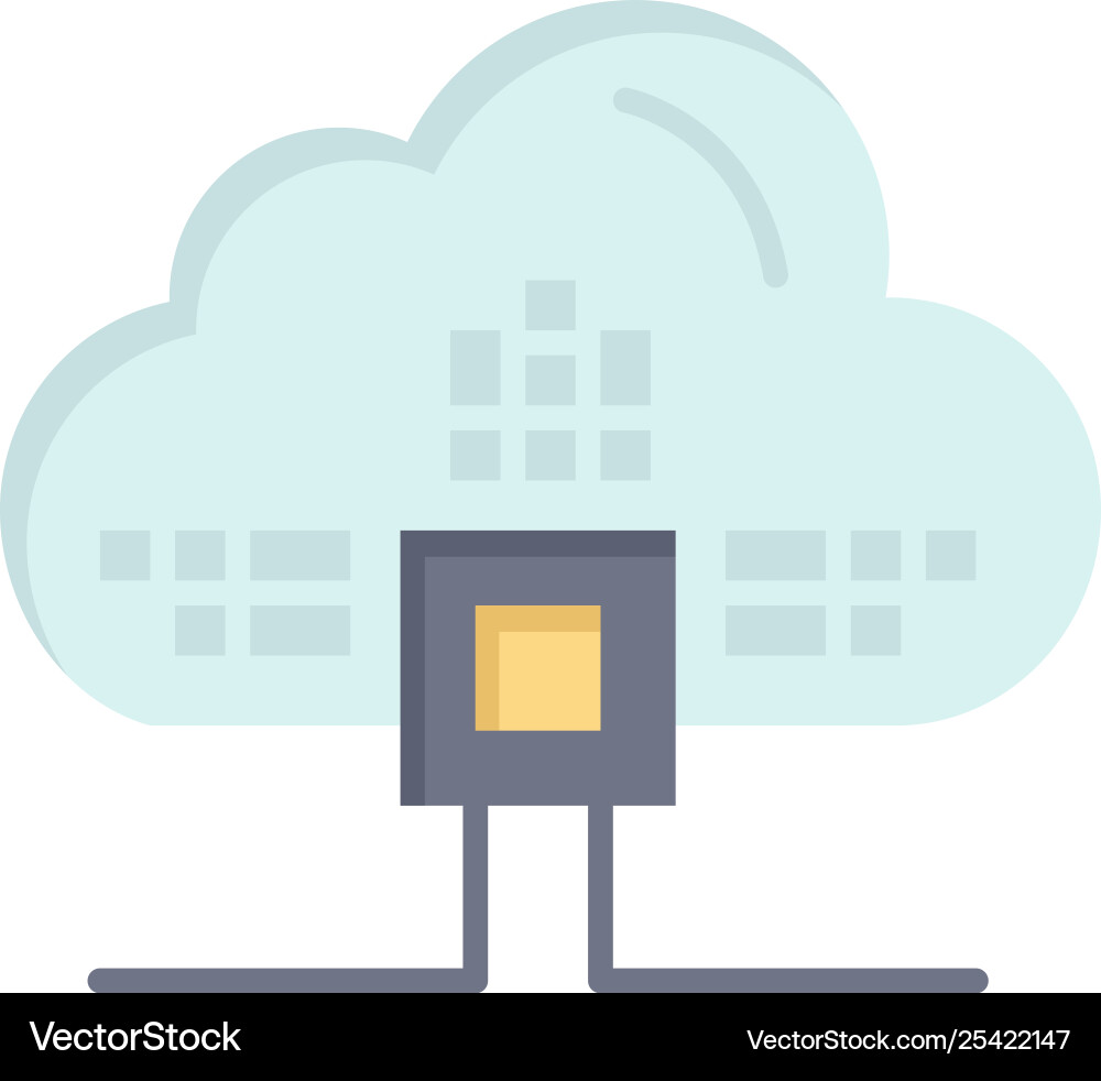 Based data cloud science flat color icon Based data cloud science flat color icon vector image