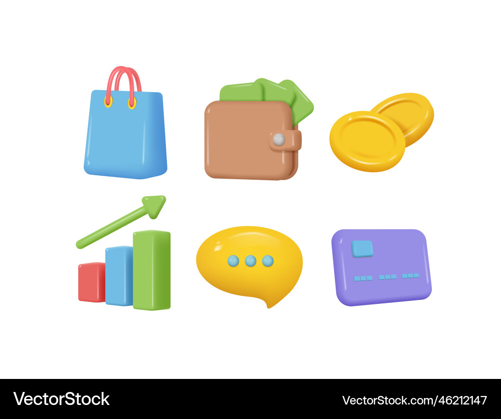 Business icons plasticine collection marketing Business icons plasticine collection marketing vector image