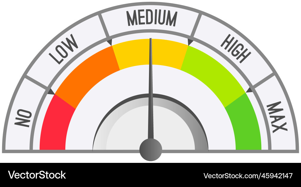 Color scale with arrow from no to max and change Vector Image