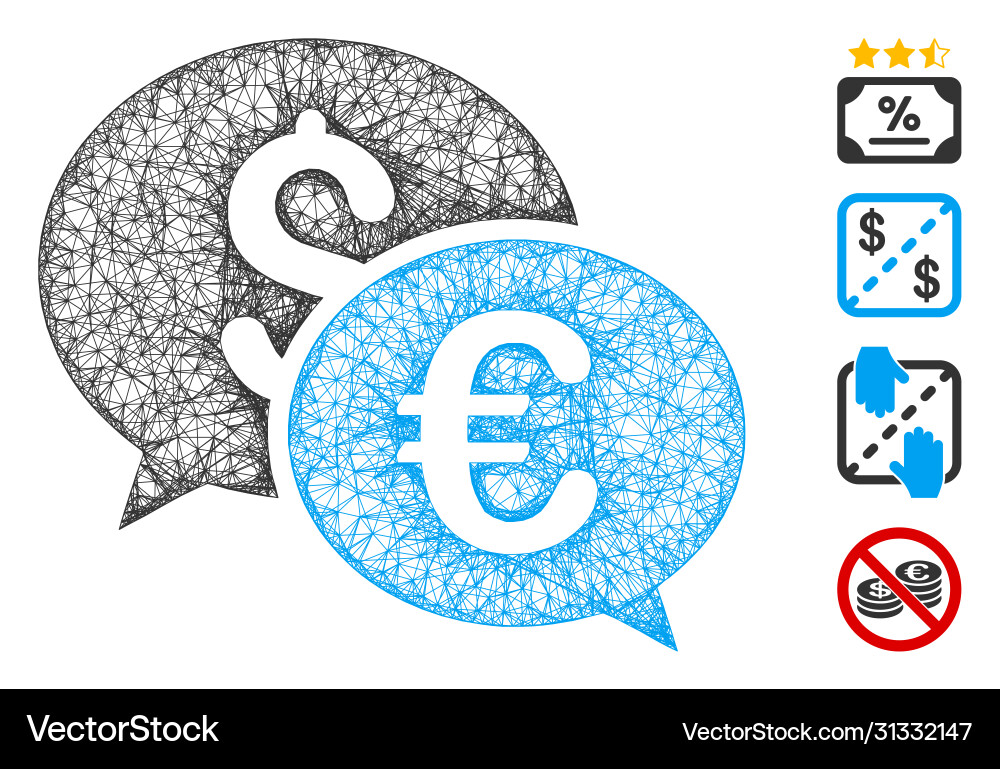 Currency transactions web mesh Currency transactions web mesh vector image