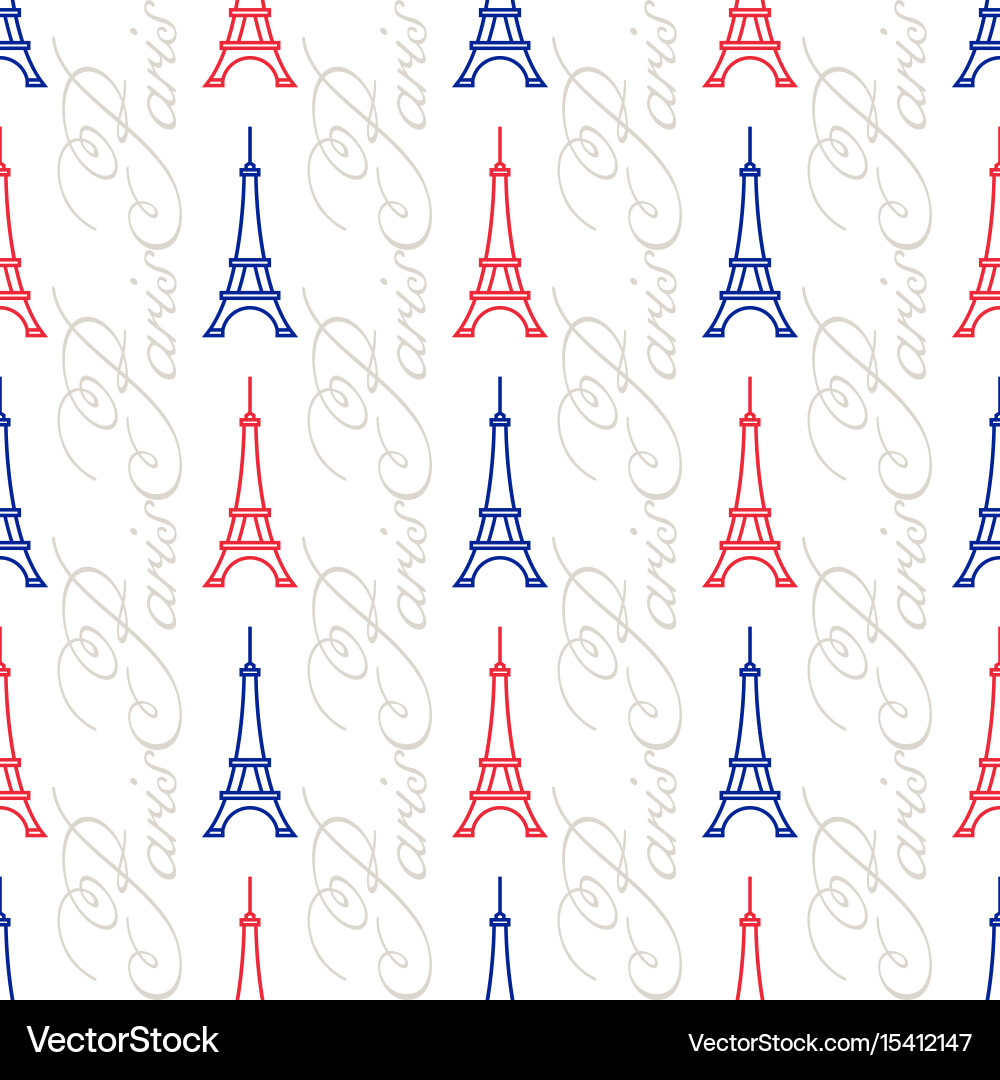 Eiffel tower seamless pattern Vector Image