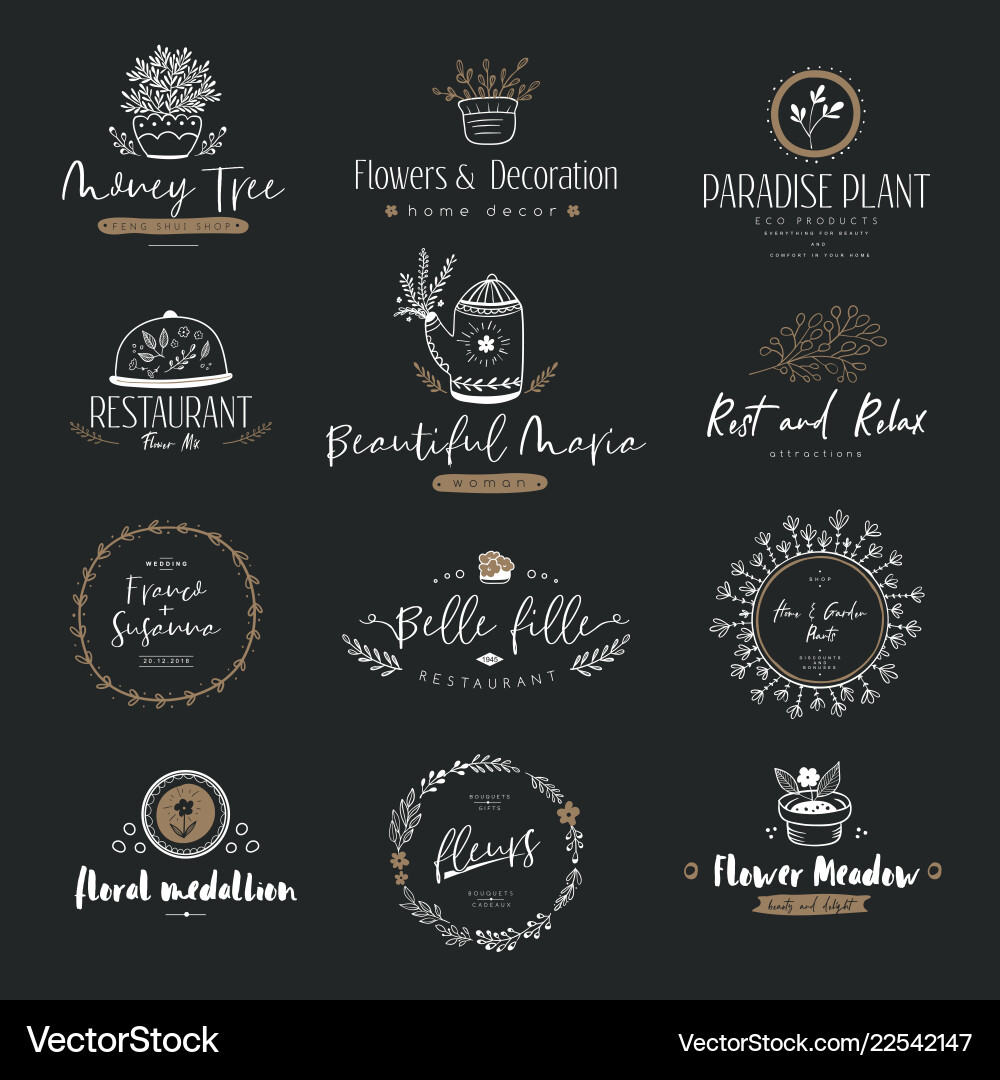 Floral Flourish Elements Vector Image
