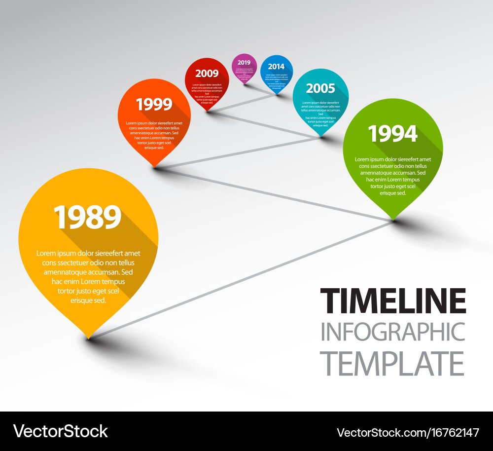 Fresh infographic timeline template with pointers vector image