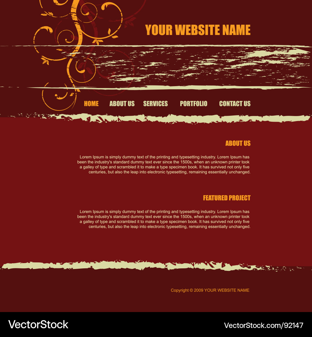 Grunge Website Header Template vector image