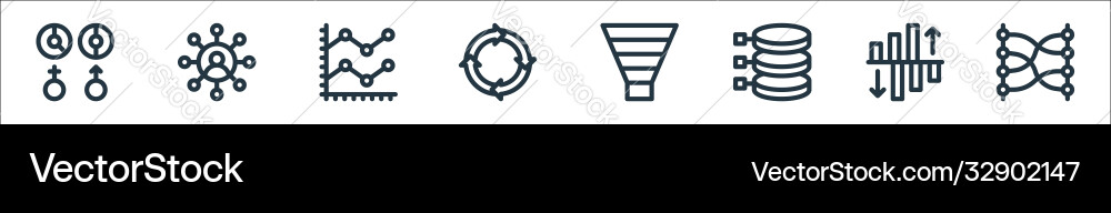 Infographic elements line icons linear set Infographic elements line icons linear set vector image