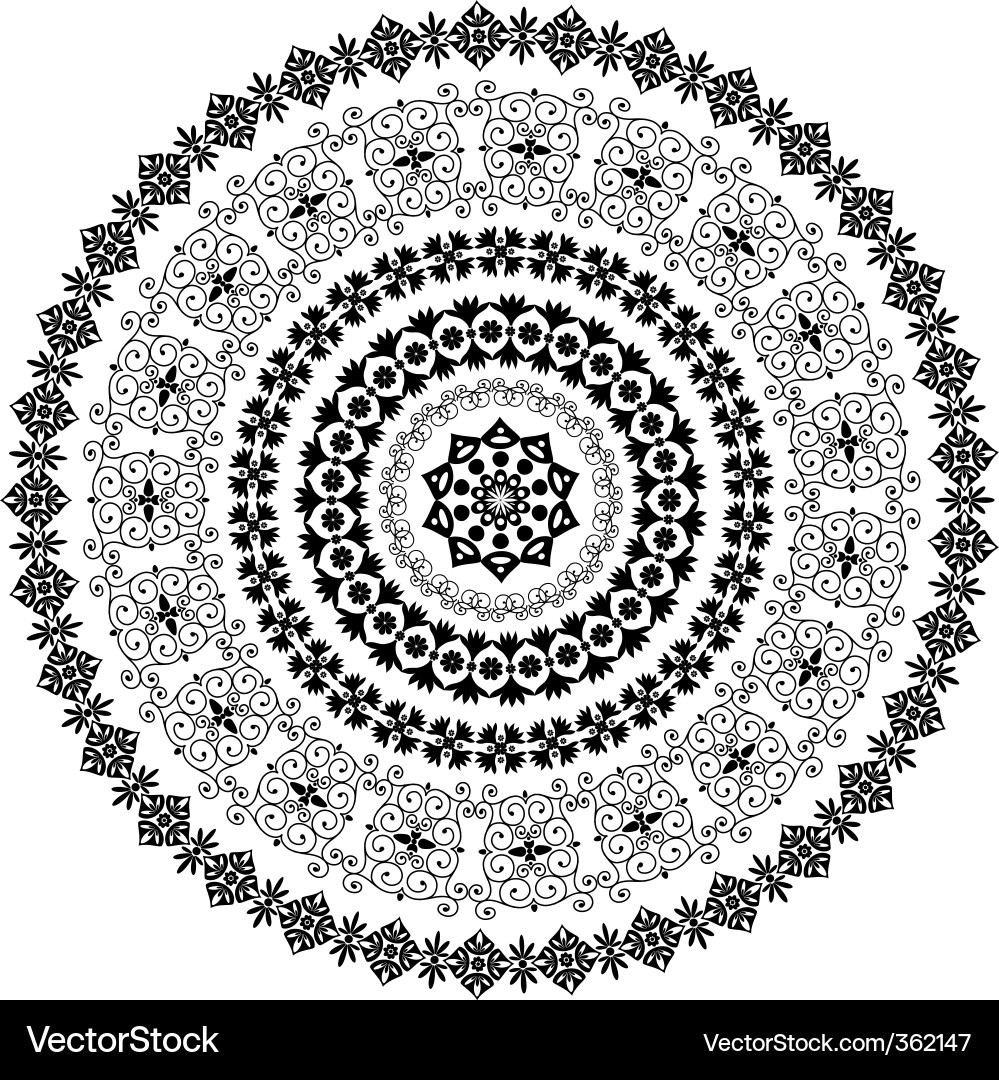 Intricate Floral Swirl Pattern Vector Image