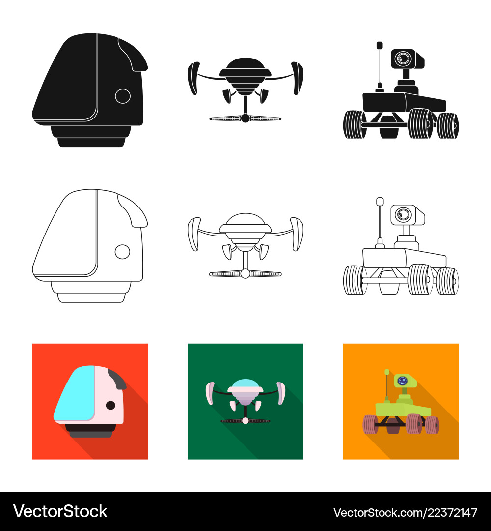 Isolated object of mars and space sign collection Isolated object of mars and space sign collection Vector Image