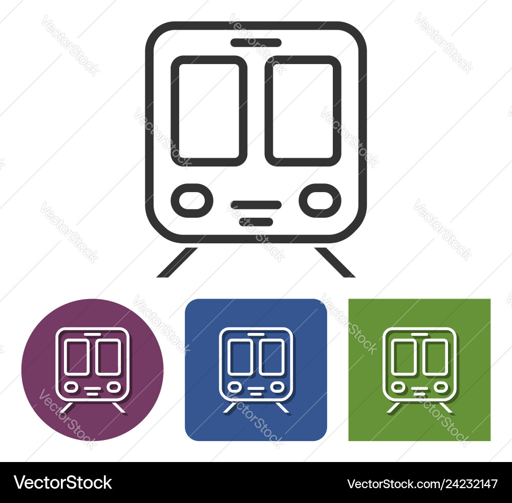 Line icon of train in different variants Vector Image