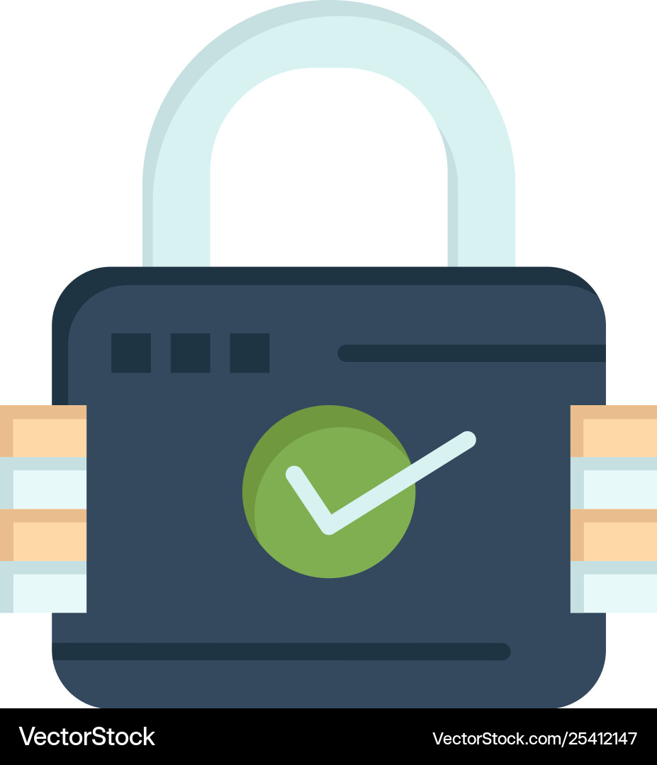 Lock padlock security secure flat color icon Lock padlock security secure flat color icon Vector Image