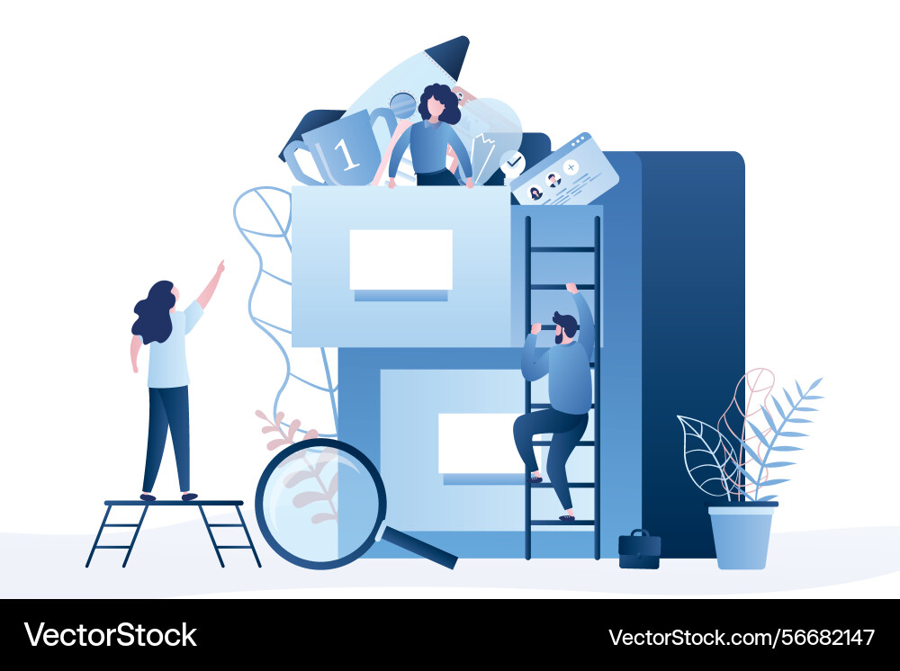 Quick files search document archiving and storage Quick files search document archiving and storage vector image