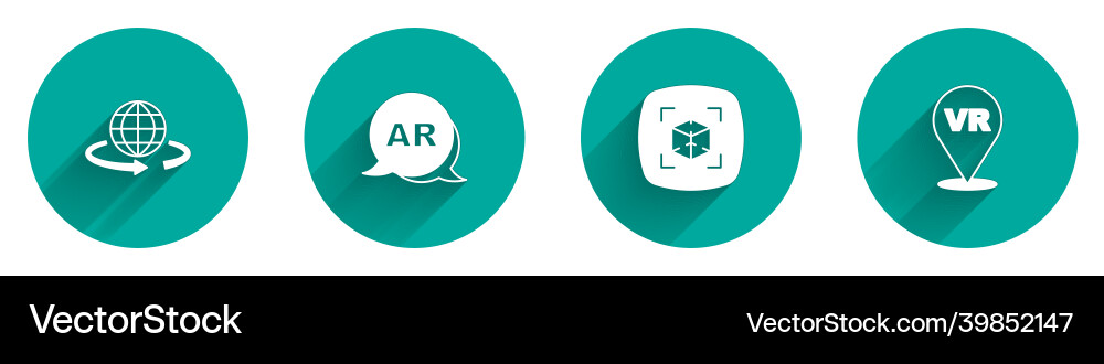 Set 3d modeling augmented reality ar and virtual Set 3d modeling augmented reality ar and virtual vector image
