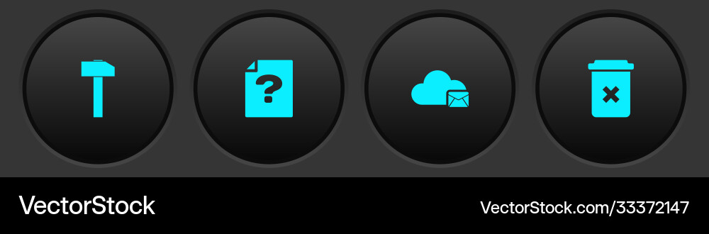 Set hammer unknown document cloud mail server Set hammer unknown document cloud mail server vector image