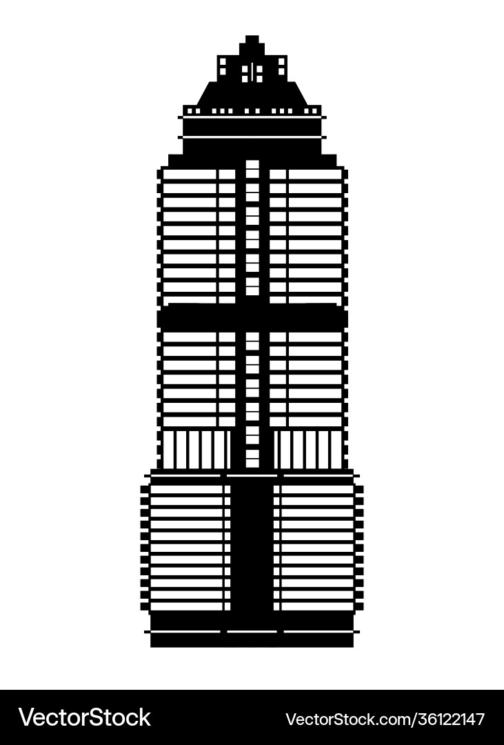 Silhouette high-rise buildings skyscrapers vector image